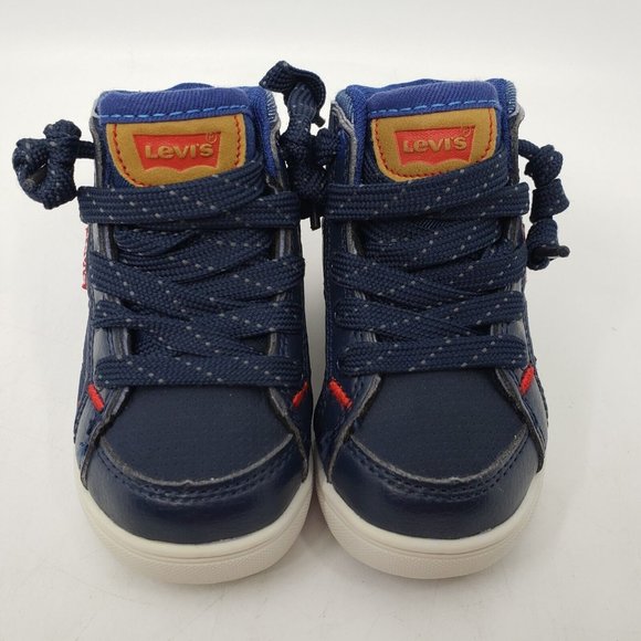 Levis High Top Sneakers Navy Blue for Baby Infant US Shoe Size 5 - Picture 4 of 11